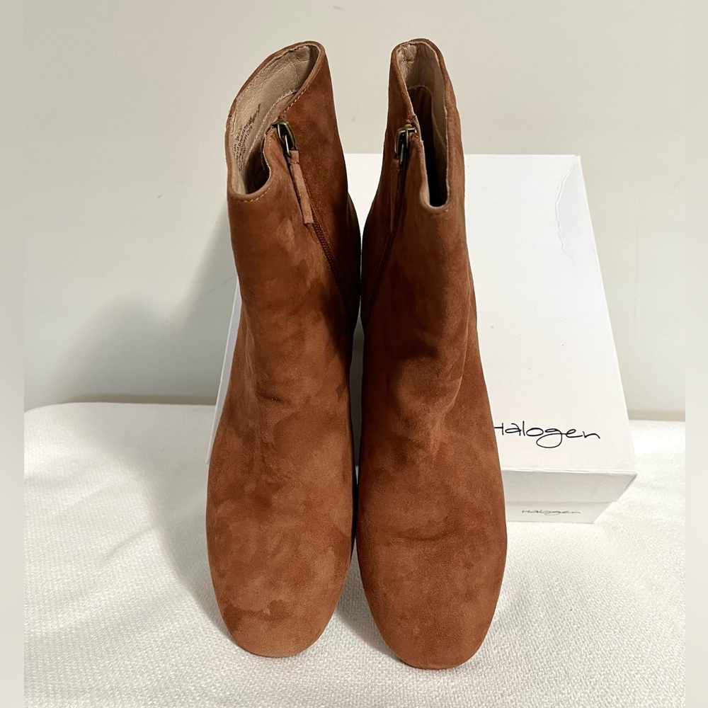 12M Halogen Chestnut Suede Ankle Boot